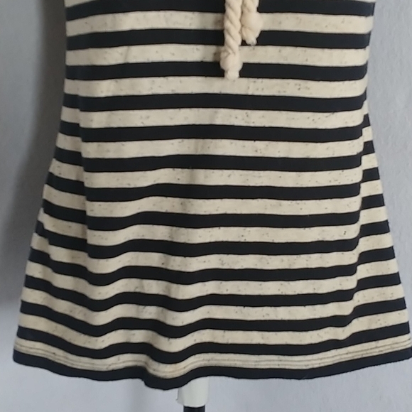 L8ter Nautical Style Striped  Tie Front Tank Top - Picture 3 of 7